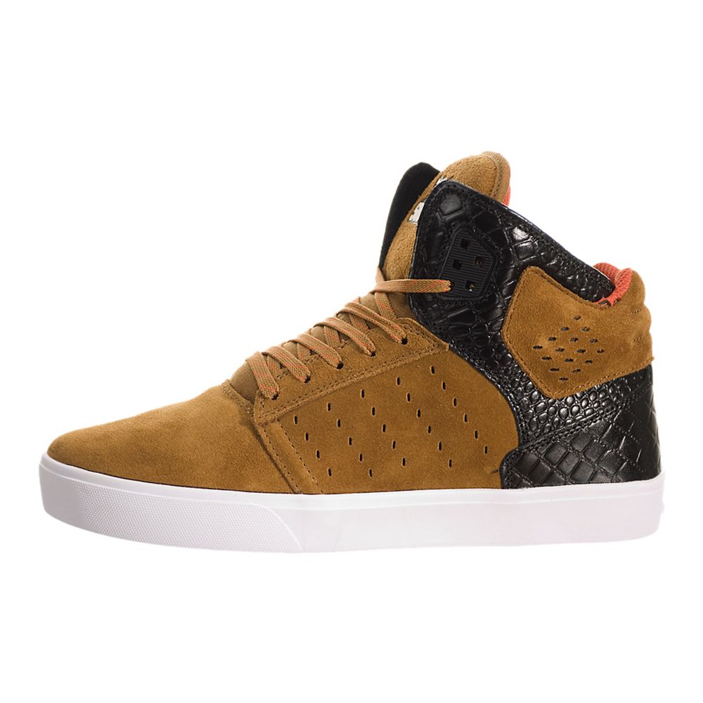 Chaussures de Skate Supra Atom Marron Brown/Black-White Homme | BWL-35746058